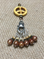 Maize Peace Sign Stitch Marker Set , Stitch Markers - Jill's Beaded Knit Bits, Jill's Beaded Knit Bits
 - 4