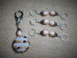 Peaches & Cream Stitch Marker Set , Stitch Markers - Jill's Beaded Knit Bits, Jill's Beaded Knit Bits
 - 4