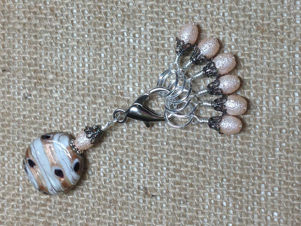 Peaches & Cream Stitch Marker Set , Stitch Markers - Jill's Beaded Knit Bits, Jill's Beaded Knit Bits
 - 1