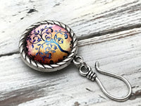 Periwinkle Tree of Life Magnetic Knitting Pin for Portuguese Knitting