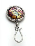 Periwinkle Tree of Life Magnetic Knitting Pin for Portuguese Knitting