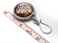 Periwinkle Tree of Life Magnetic Knitting Pin for Portuguese Knitting