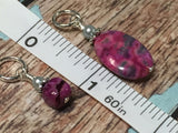 Pink Agate Stitch Marker Set- Snag Free , Stitch Markers - Jill's Beaded Knit Bits, Jill's Beaded Knit Bits
 - 6