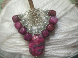 Pink Agate Stitch Marker Set- Snag Free , Stitch Markers - Jill's Beaded Knit Bits, Jill's Beaded Knit Bits
 - 7
