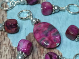 Pink Agate Stitch Marker Set- Snag Free , Stitch Markers - Jill's Beaded Knit Bits, Jill's Beaded Knit Bits
 - 2