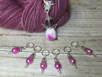 Pink Angel Stitch Marker Set , Stitch Markers - Jill's Beaded Knit Bits, Jill's Beaded Knit Bits
 - 3