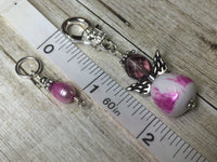 Pink Angel Stitch Marker Set , Stitch Markers - Jill's Beaded Knit Bits, Jill's Beaded Knit Bits
 - 5