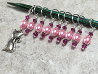 Pink Cat Stitch Marker Set , Stitch Markers - Jill's Beaded Knit Bits, Jill's Beaded Knit Bits
 - 2