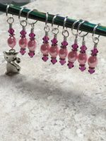 Pink Cat Stitch Marker Set , Stitch Markers - Jill's Beaded Knit Bits, Jill's Beaded Knit Bits
 - 5