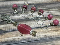 Pink & Smokey Quartz Stitch Marker Set , Stitch Markers - Jill's Beaded Knit Bits, Jill's Beaded Knit Bits
 - 2