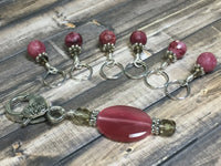 Pink & Smokey Quartz Stitch Marker Set , Stitch Markers - Jill's Beaded Knit Bits, Jill's Beaded Knit Bits
 - 4