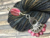 Pink & Smokey Quartz Stitch Marker Set , Stitch Markers - Jill's Beaded Knit Bits, Jill's Beaded Knit Bits
 - 5
