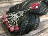 Pink & Smokey Quartz Stitch Marker Set , Stitch Markers - Jill's Beaded Knit Bits, Jill's Beaded Knit Bits
 - 6