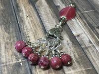 Pink & Smokey Quartz Stitch Marker Set , Stitch Markers - Jill's Beaded Knit Bits, Jill's Beaded Knit Bits
 - 8