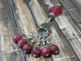 Pink & Smokey Quartz Stitch Marker Set , Stitch Markers - Jill's Beaded Knit Bits, Jill's Beaded Knit Bits
 - 8