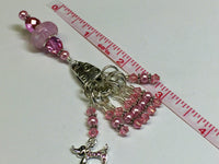 Pink Jeweled Dog Stitch Marker Set And Holder , Stitch Markers - Jill's Beaded Knit Bits, Jill's Beaded Knit Bits
 - 6