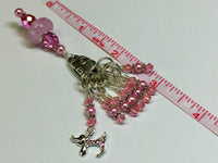Pink Jeweled Dog Stitch Marker Set And Holder , Stitch Markers - Jill's Beaded Knit Bits, Jill's Beaded Knit Bits
 - 3