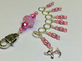 Pink Jeweled Dog Stitch Marker Set And Holder , Stitch Markers - Jill's Beaded Knit Bits, Jill's Beaded Knit Bits
 - 2