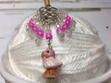 Pink Flamingo Stitch Marker Set , Stitch Markers - Jill's Beaded Knit Bits, Jill's Beaded Knit Bits
 - 10