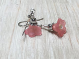 Pink Flower Dangle Earrings , Jewelry - Jill's Beaded Knit Bits, Jill's Beaded Knit Bits
 - 4