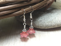 Pink Flower Dangle Earrings , Jewelry - Jill's Beaded Knit Bits, Jill's Beaded Knit Bits
 - 8