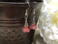 Pink Flower Dangle Earrings , Jewelry - Jill's Beaded Knit Bits, Jill's Beaded Knit Bits
 - 9
