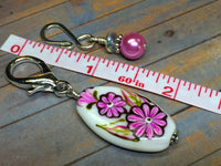 Pink Flower Stitch Marker Holder & Open Hook Removable Stitch Markers for Knit & Crochet , Stitch Markers - Jill's Beaded Knit Bits, Jill's Beaded Knit Bits
 - 6