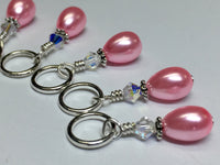 Pink Glass Stitch Marker Holder & Snag Free Stitch Markers , Stitch Markers - Jill's Beaded Knit Bits, Jill's Beaded Knit Bits
 - 4