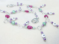 Chain Style Row Counter- Pink Hearts , Stitch Markers - Jill's Beaded Knit Bits, Jill's Beaded Knit Bits
 - 1