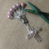 Pink Pearl Cross Stitch Marker Set , Stitch Markers - Jill's Beaded Knit Bits, Jill's Beaded Knit Bits
 - 1