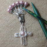 Pink Pearl Cross Stitch Marker Set , Stitch Markers - Jill's Beaded Knit Bits, Jill's Beaded Knit Bits
 - 3