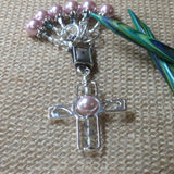 Pink Pearl Cross Stitch Marker Set , Stitch Markers - Jill's Beaded Knit Bits, Jill's Beaded Knit Bits
 - 6