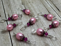 Pink Teardrop Small Needle Stitch Markers for Sock Knitters , Stitch Markers - Jill's Beaded Knit Bits, Jill's Beaded Knit Bits
 - 6