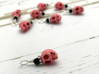 Pink Skull Stitch Markers for Small Needles