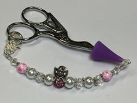 Pink Snowman Beaded Scissor Fob Charm Jewelry , accessories - Jill's Beaded Knit Bits, Jill's Beaded Knit Bits
 - 7