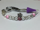 Pink Snowman Beaded Scissor Fob Charm Jewelry , accessories - Jill's Beaded Knit Bits, Jill's Beaded Knit Bits
 - 2