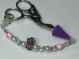 Pink Snowman Beaded Scissor Fob Charm Jewelry , accessories - Jill's Beaded Knit Bits, Jill's Beaded Knit Bits
 - 8