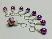 Mauve Swirl Stitch Marker Set- Snag Free Knitting Jewelry , Stitch Markers - Jill's Beaded Knit Bits, Jill's Beaded Knit Bits
 - 7