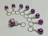 Mauve Swirl Stitch Marker Set- Snag Free Knitting Jewelry , Stitch Markers - Jill's Beaded Knit Bits, Jill's Beaded Knit Bits
 - 8