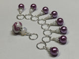 Mauve Swirl Stitch Marker Set- Snag Free Knitting Jewelry , Stitch Markers - Jill's Beaded Knit Bits, Jill's Beaded Knit Bits
 - 2