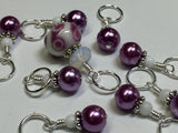 Mauve Swirl Stitch Marker Set- Snag Free Knitting Jewelry , Stitch Markers - Jill's Beaded Knit Bits, Jill's Beaded Knit Bits
 - 4