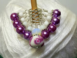 Mauve Swirl Stitch Marker Set- Snag Free Knitting Jewelry , Stitch Markers - Jill's Beaded Knit Bits, Jill's Beaded Knit Bits
 - 3