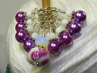 Mauve Swirl Stitch Marker Set- Snag Free Knitting Jewelry , Stitch Markers - Jill's Beaded Knit Bits, Jill's Beaded Knit Bits
 - 5