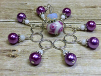 Mauve Swirl Stitch Marker Set- Snag Free Knitting Jewelry , Stitch Markers - Jill's Beaded Knit Bits, Jill's Beaded Knit Bits
 - 9