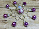 Mauve Swirl Stitch Marker Set- Snag Free Knitting Jewelry , Stitch Markers - Jill's Beaded Knit Bits, Jill's Beaded Knit Bits
 - 6