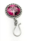 Pink Tree of Life Magnetic Knitting Pin for Portuguese Knitting