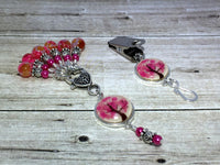Pink Tree Portuguese Knitting Pin & Stitch Marker Gift Set , Portugese Knitting Pin - Jill's Beaded Knit Bits, Jill's Beaded Knit Bits
 - 3