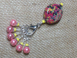 Pink-&-Yellow-Stitch-Marker-Holder-Set , Stitch Markers - Jill's Beaded Knit Bits, Jill's Beaded Knit Bits
 - 1