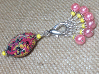 Pink-&-Yellow-Stitch-Marker-Holder-Set , Stitch Markers - Jill's Beaded Knit Bits, Jill's Beaded Knit Bits
 - 3