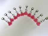 Pink Flower Row Counter Stitch Markers- Set of 10 , Stitch Markers - Jill's Beaded Knit Bits, Jill's Beaded Knit Bits
 - 2